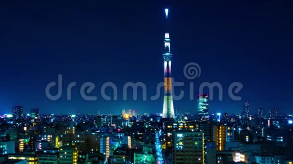 东京城市天空之树在东京的一夜之间展开大张旗鼓视频的预览图