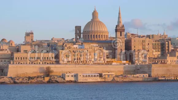 马耳他首都瓦莱塔典型而著名的天际线视频的预览图