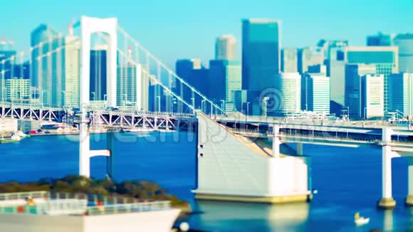 东京市区桥梁高速公路的延时变幅视频的预览图