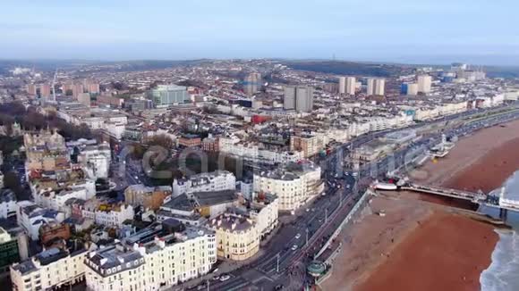 布莱顿市从上面美丽的鸟瞰图视频的预览图