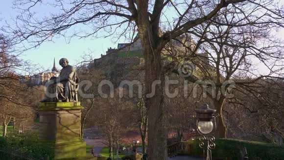 苏格兰爱丁堡城市景观王子街花园视频的预览图