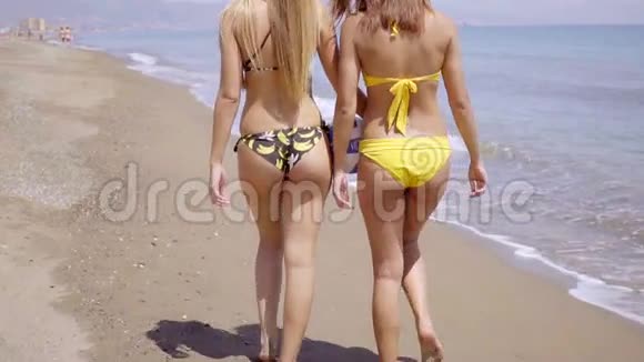 两个身材匀称的年轻女人穿着比基尼视频的预览图