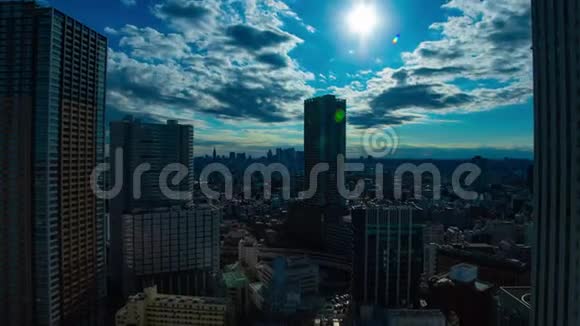 东京大角广射变焦城市景观的延时视频的预览图