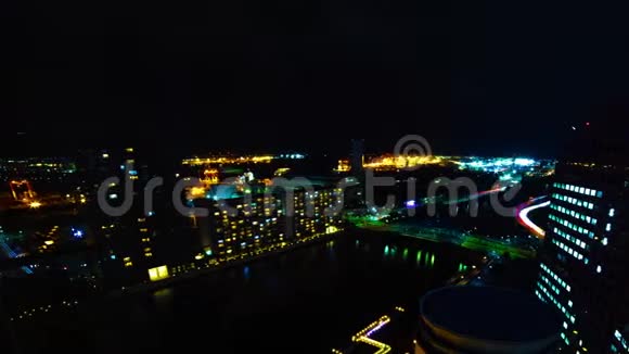 东京大张旗鼓的新川市区城市景观一夜之间视频的预览图
