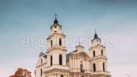 BudslauMyadzyelRaion明斯克地区白俄罗斯秋日圣母升天教堂视频的预览图