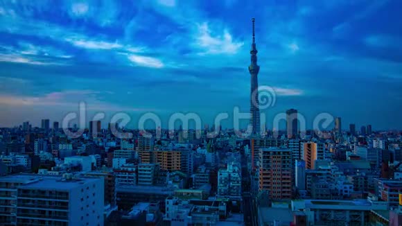 城市高角广景黄昏时分视频的预览图