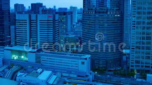 东京新川市区黄昏时分高角度长镜头淘盘视频的预览图