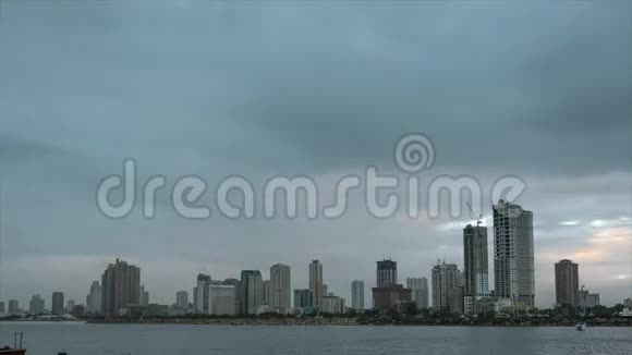 马尼拉港日落时间流逝视频的预览图