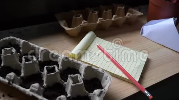 鸡蛋盒中的蔬菜种子视频的预览图