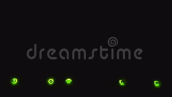 绿色调制解调器LED在黑暗中视频的预览图