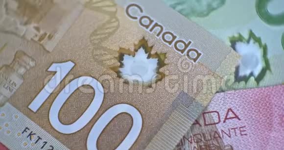 加拿大100美元收盘CAD货币视频的预览图