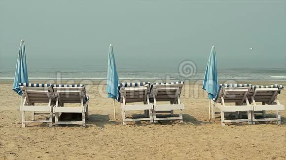 带伞尼亚海滩的椅子视频的预览图