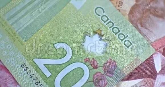 加拿大20美元收盘CAD货币视频的预览图