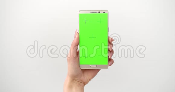 绿标智能手机手提隔离在白色视频的预览图