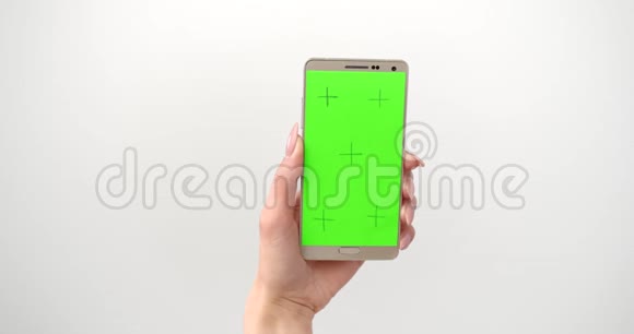 绿标智能手机手提隔离在白色视频的预览图