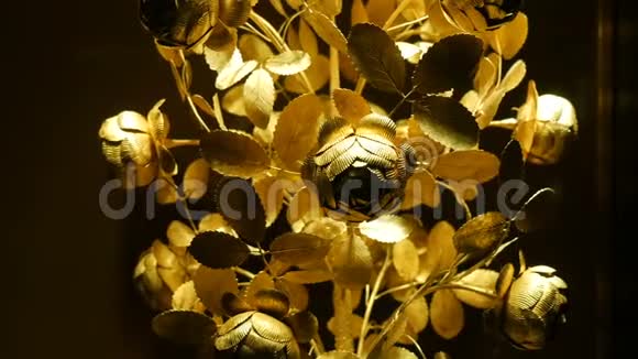 黄金锻造的一朵真正的大玫瑰送给皇室的珍贵礼物维也纳帝国财政部视频的预览图
