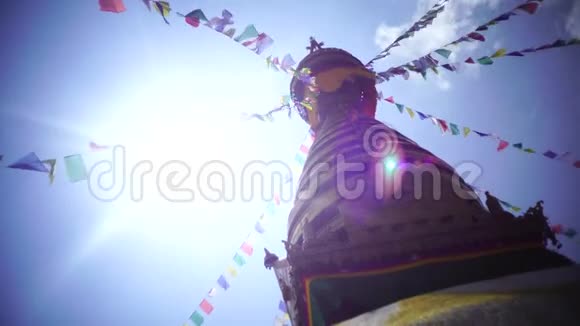 尼泊尔加德满都的斯韦恩布哈纳佛塔眼佛视频4K视频的预览图
