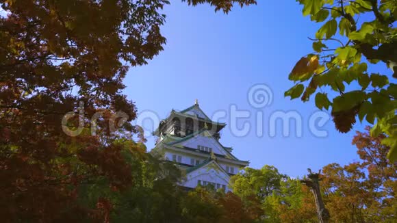 日本大阪大阪城堡园秋季4k视频的预览图