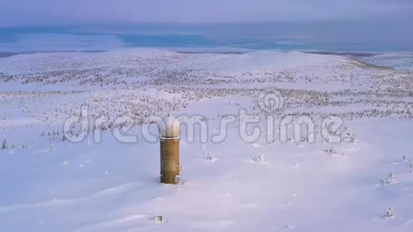 挪威Hafjell滑雪胜地的鸟瞰图和气象站视频的预览图