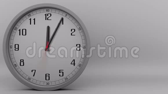 灰色时钟的时间间隔为60分钟1小时4K段视频的预览图