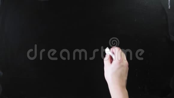 美元符号标志写在粉笔板上男子用粉笔在黑板上画画视频的预览图