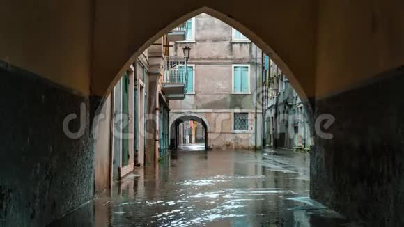 威尼斯的街道充满了水视频的预览图