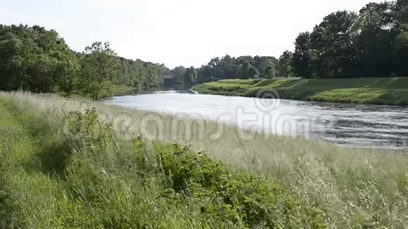夏季流经农村的河流视频的预览图