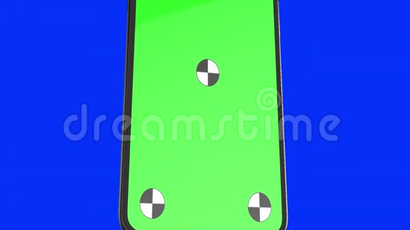 智能手机打开蓝色背景易于定制的绿色屏幕计算机生成的图像视频的预览图