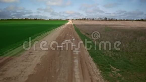 黄绿田间的道路视频的预览图