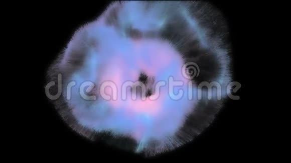 黑色背景上孤立的彩色流动运动涡旋能量流动视频的预览图