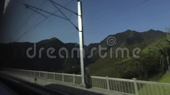 通过窗口观看中国各省的高速列车慢动作录像视频的预览图