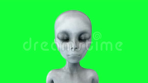 外星人睁开眼睛不明飞行物概念绿色屏幕4k动画视频的预览图