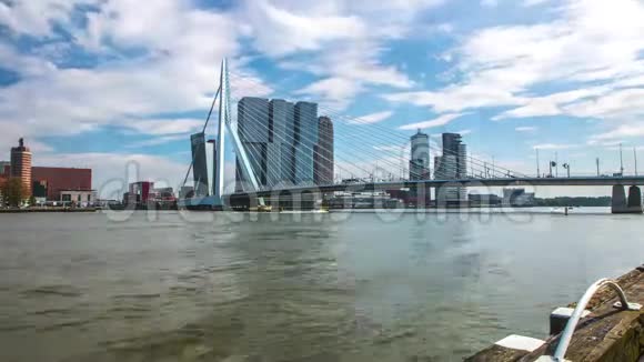 城市景观现代鹿特丹建筑的一般景观4K时间推移视频的预览图