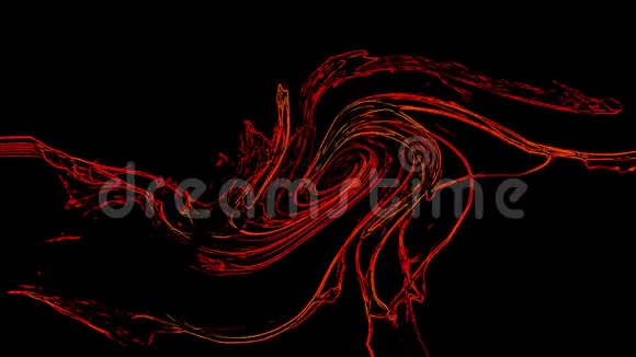 黑色背景上的红色螺旋波视频的预览图
