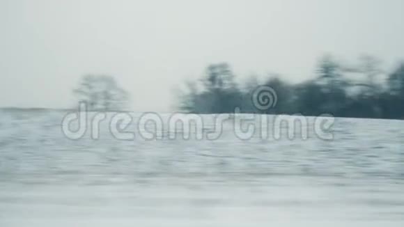 法国冬季旅行列车雪景视频的预览图