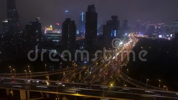 上海夜城天际线时间流逝视频的预览图