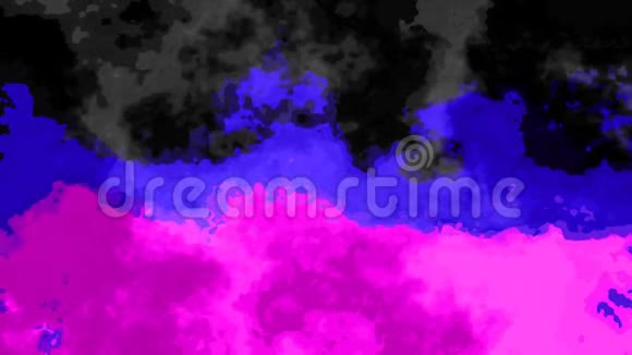 动画闪烁彩色背景全高清无缝循环视频水彩溅液体效果彩色热粉红罗雅视频的预览图