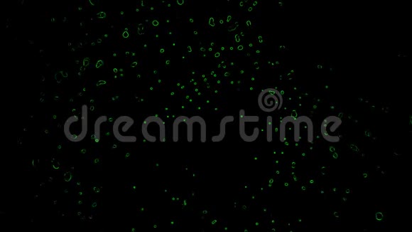 黑色背景上的绿色气泡视频的预览图