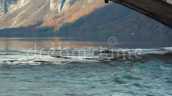 斯洛文尼亚秋季石桥下的时光流水视频的预览图