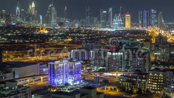 迪拜时代航空大厦公寓和摩天大楼的现代景观视频的预览图