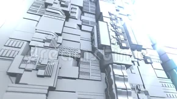 科幻建筑循环4k三维动画科幻建筑视频的预览图