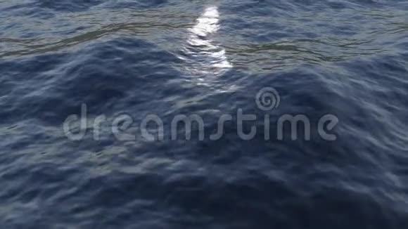 在夕阳下飞过大海的波浪视频循环视频的预览图