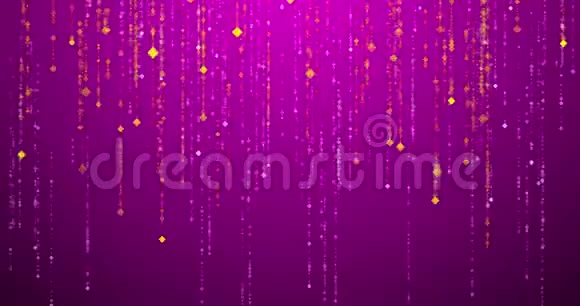 闪闪发光的粒子飞雨向下无缝循环动画运动背景青色粉红色视频的预览图