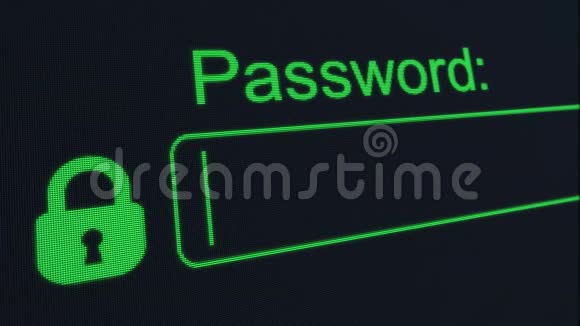 弱密码QWERTY账户黑客输入密码宏关闭某人输入密码的计算机显示视频的预览图