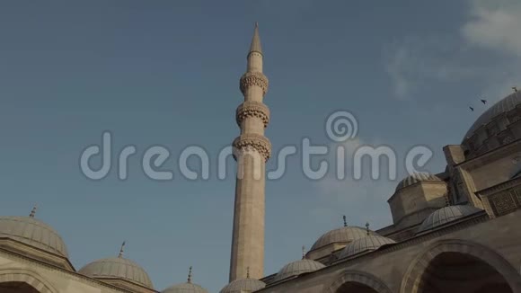 苏雷曼尼耶清真寺苏雷曼尼耶卡米尖塔马尔马拉土耳其外部清真寺伊斯坦布尔SuleymaniyeCamii视频的预览图