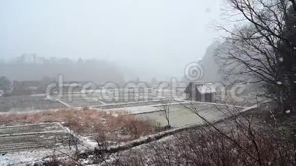 史拉克瓦戈历史村落的冬天积雪覆盖视频的预览图