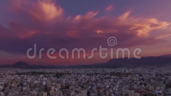 日落天空航行鸟瞰著名的威尼斯库尔斯堡在赫拉克利昂克里特岛希腊视频的预览图