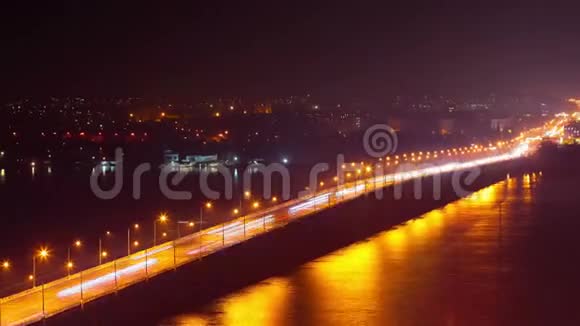 夜城河流景观时光流逝视频的预览图