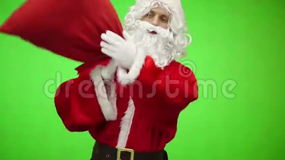 圣诞老人要求安静绿色屏幕上的包关门视频的预览图
