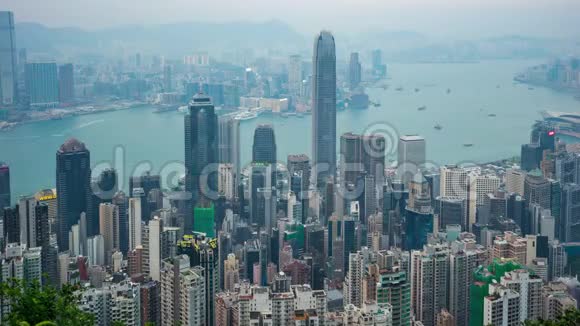 香港城市景观天际线视频的预览图